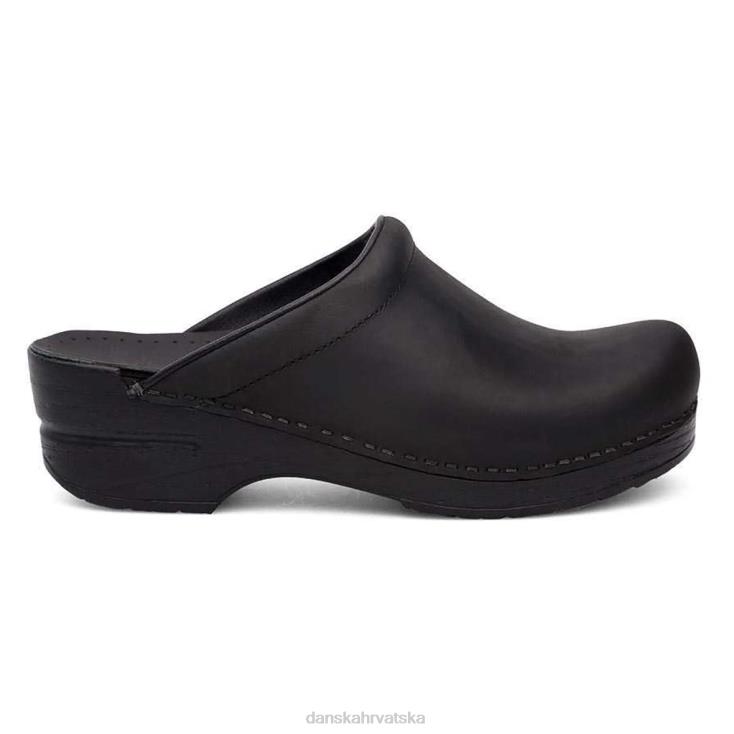 žene crno nauljen klompe Dansko personalizirana sonja LX08Z51