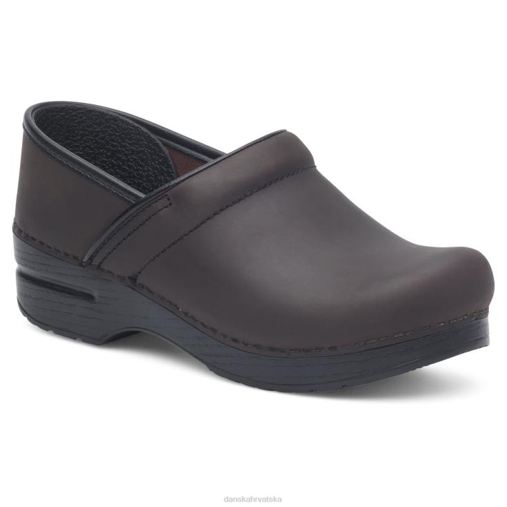 žene starinsko smeđe nauljeno klompe Dansko uski pro LX08Z233