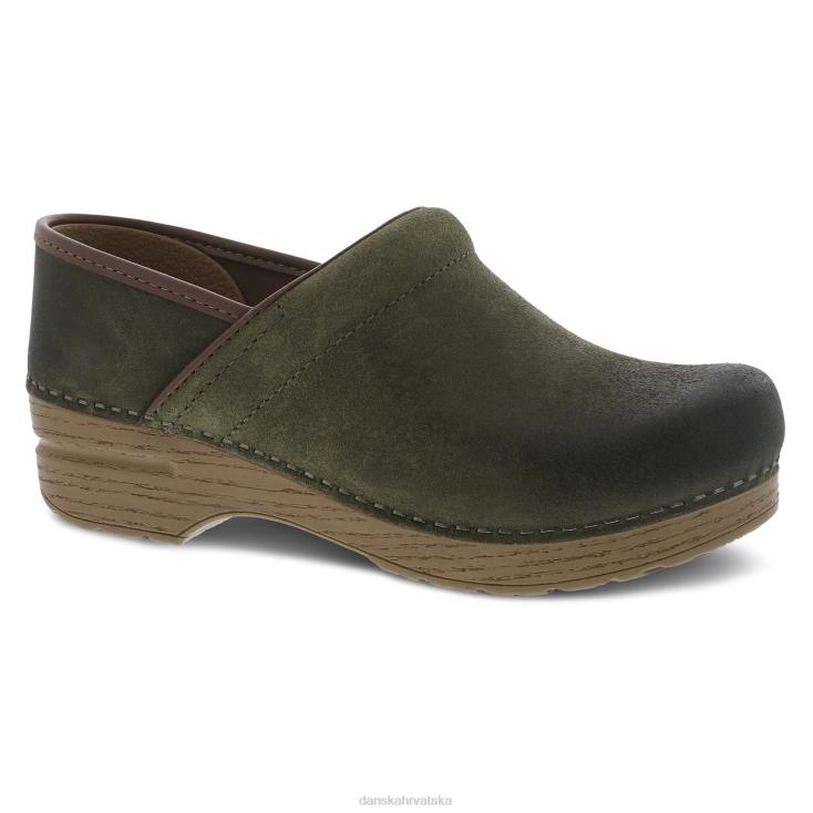 žene zeleni brunirani nubuk klompe Dansko profesionalni LX08Z28