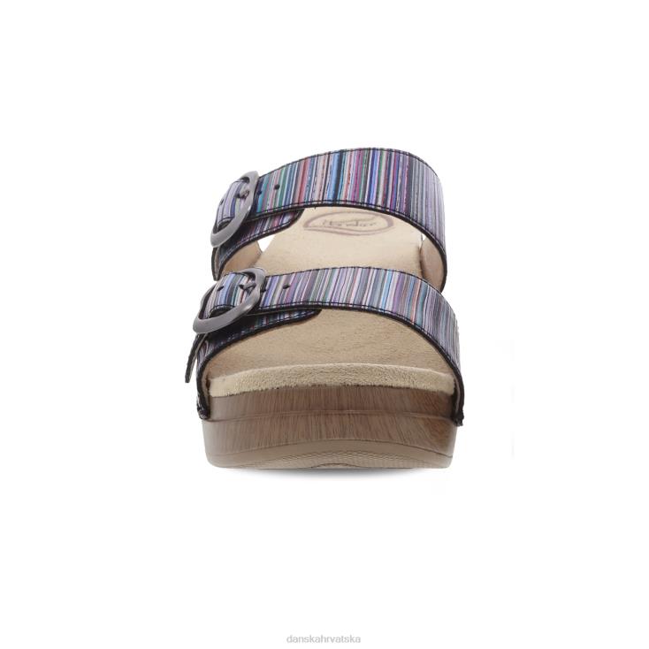 žene koža s metalnim prugama sandale Dansko sophie metalik pruga LX08Z136