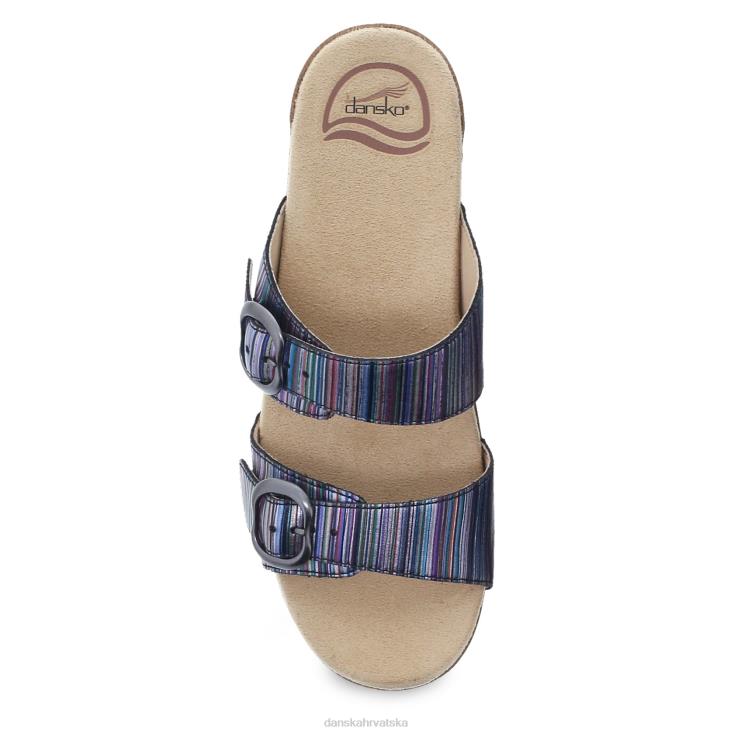 žene koža s metalnim prugama sandale Dansko sophie metalik pruga LX08Z136